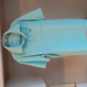 Boys Vineyard Vines Green and white stripe polo
